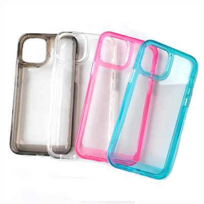Phone case suppliers Wholesale Acrylic and Silicone 2in1 iPhone 15 case